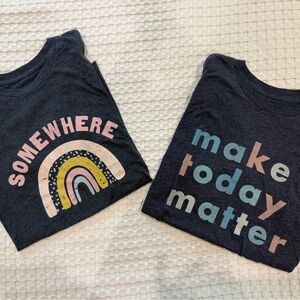 Blue Short Sleeve Tees with Graphic Designs